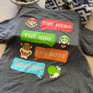 Big Boys Nintendo Super Mario Brothers Short Sleeve Jersey Tee Shirt
